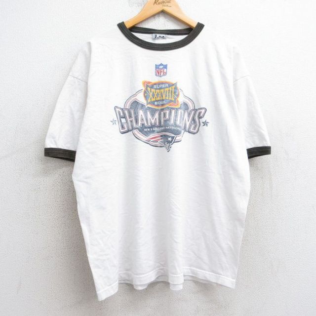 【50%OFF】リー 00s 半袖Tシャツ NFLニューイングランドペイトリオッツ ホワイト XL | 古着