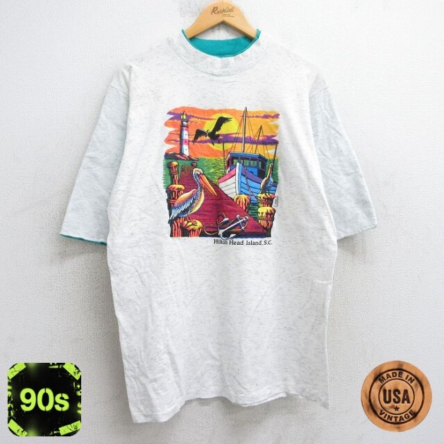 90s 半袖Tシャツ 船 ホワイト L | 古着