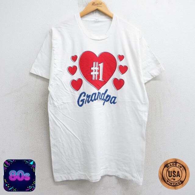 フルーツオブザルーム 80s 半袖Tシャツ ハート ホワイト L | 古着