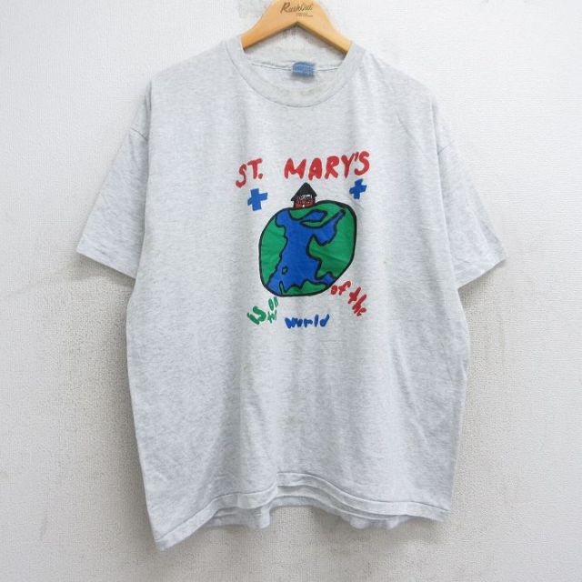 ヘインズ 90s 半袖Tシャツ 地球 グレー XL | 古着