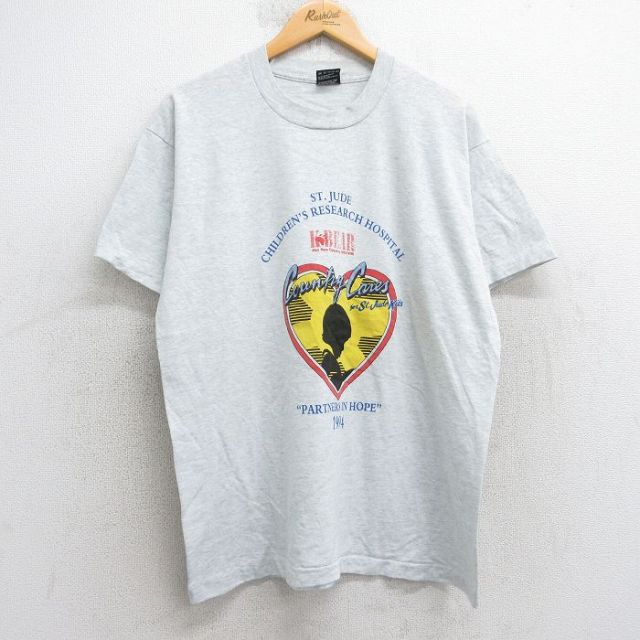 フルーツオブザルーム 90s 半袖Tシャツ Country Cares グレー L | 古着