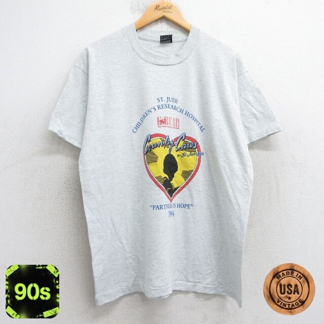 フルーツオブザルーム 90s 半袖Tシャツ Country Cares グレー L | 古着