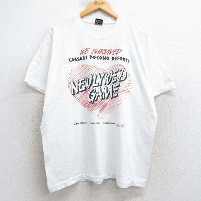 フルーツオブザルーム 90s 半袖Tシャツ NEWLYWED GAMEプリント ホワイト XL | 古着