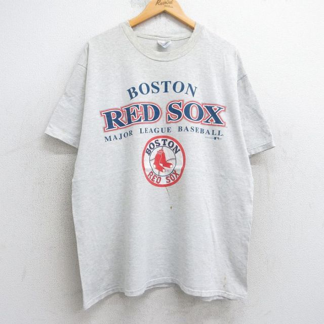 ヘインズ 90s 半袖Tシャツ ボストンレッドソックスプリント グレー XL | 古着