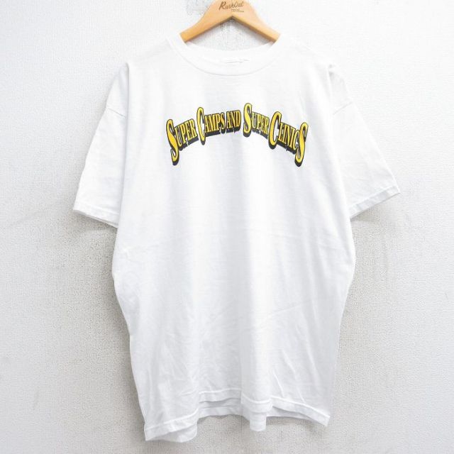 XL★古着 フルーツオブザルーム 半袖 ビンテージ Tシャツ メンズ 00年代 00s SUPER CAMPSAND 大きいサイズ コットン クルーネック 白 ホワイト 25aug05 中古