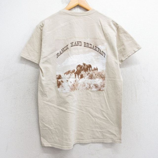 00s 半袖Tシャツ 馬 ベージュ M | 古着