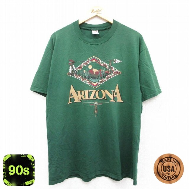 ジャージーズ 90s 半袖Tシャツ アリゾナ グリーン XL | 古着