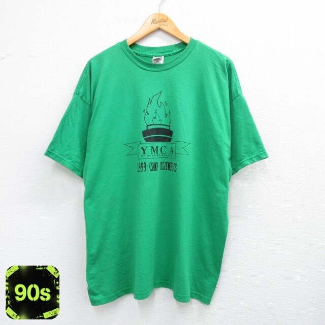 フルーツオブザルーム 90s 半袖Tシャツ YMCA グリーン XL | 古着