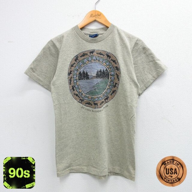 【50%OFF】90s 半袖Tシャツ シカ カーキ S | 古着