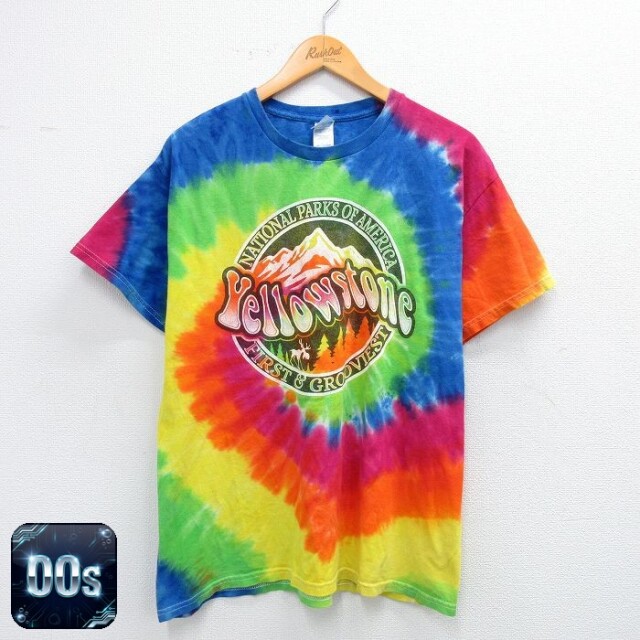 00s 半袖Tシャツ Hellowstoneプリント ブルー L | 古着