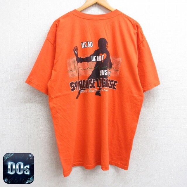 シラキュース 00s 半袖Tシャツ ラクロス オレンジ XL | 古着