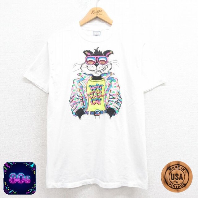 80s 半袖Tシャツ オオカミ ホワイト L | 古着