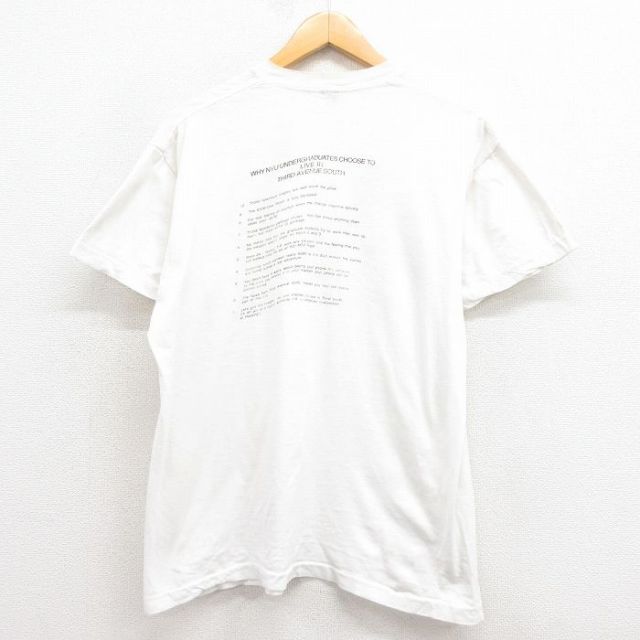 【50%OFF】L★古着 BVD 半袖 ビンテージ Tシャツ メンズ 90年代 90s メッセージ コットン クルーネック 白 ホワイト 【spe】 25aug08 中古