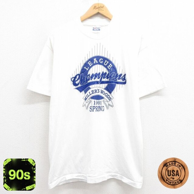 ヘインズ 90s 半袖Tシャツ リーグ ホワイト XL | 古着