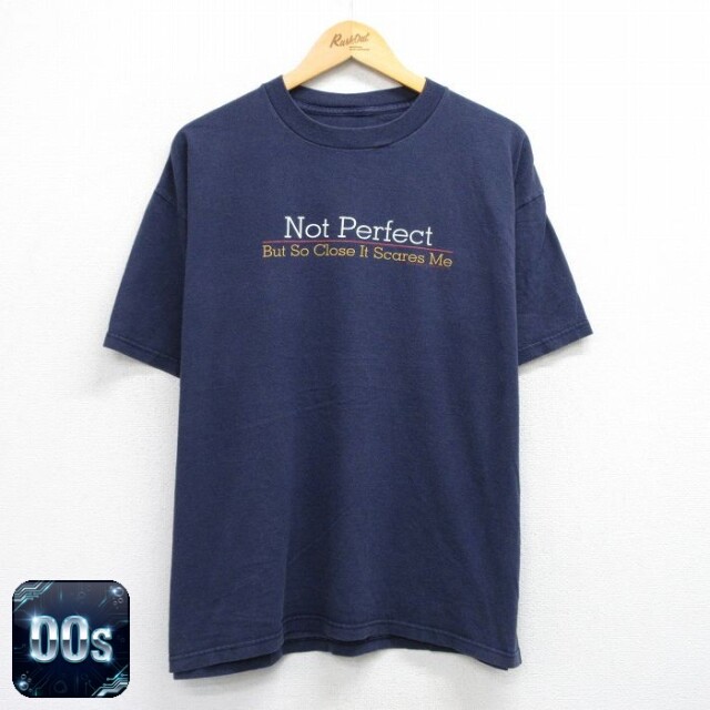00s 半袖Tシャツ Not Perfect ネイビー XL | 古着