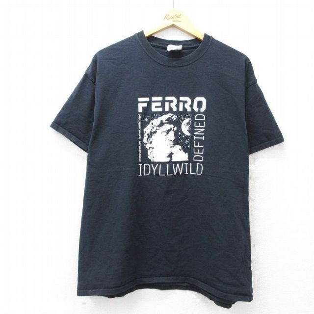 XL★古着 半袖 ビンテージ Tシャツ メンズ 00年代 00s FERRO ダビデ像 コットン クルーネック 黒 ブラック 25aug08 中古
