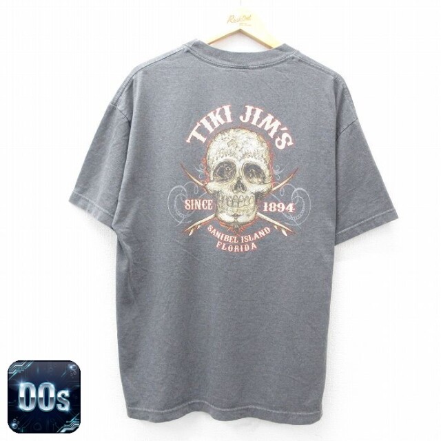 00s 半袖Tシャツ TIKI JIMSスカル グレー XL | 古着