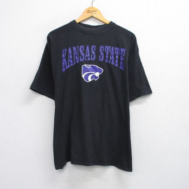 【50%OFF】マジェスティック 90s 半袖Tシャツ KANSAS ブラック XL | 古着