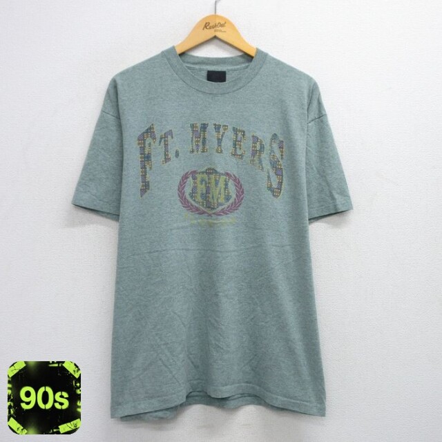 90s 半袖Tシャツ FT MYERSプリント グリーン XL | 古着