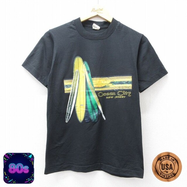 【50%OFF】スクリーンスターズ 80s 半袖Tシャツ サーフボード ブラック S | 古着