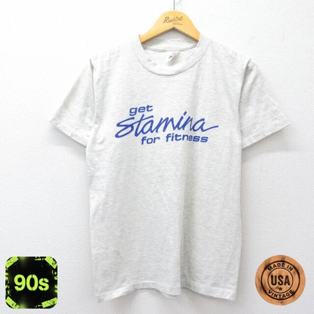 90s 半袖Tシャツ Stamina fitness グレー M | 古着