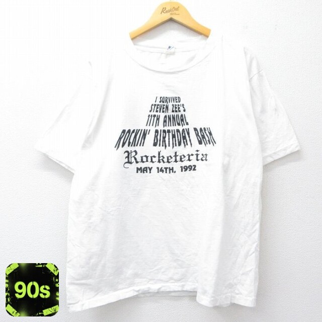 90s 半袖Tシャツ Rocketeria ホワイト XL | 古着