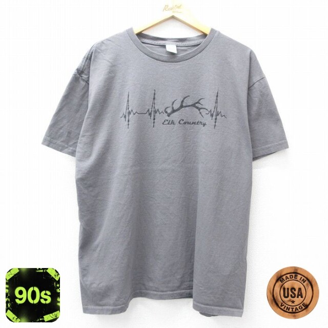 90s 半袖Tシャツ Elk Country グレー XL | 古着