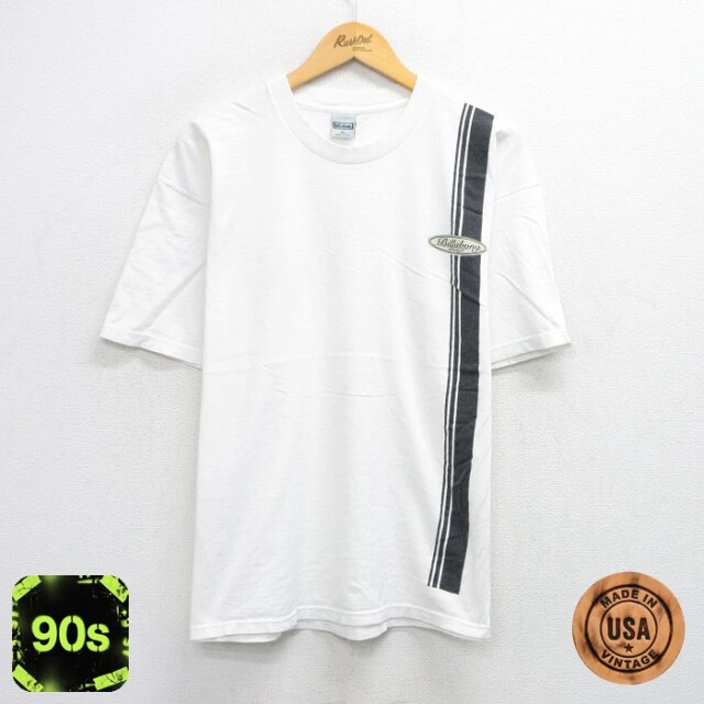 ビラボン 90s 半袖Tシャツ ビッグロゴ ホワイト XL | 古着