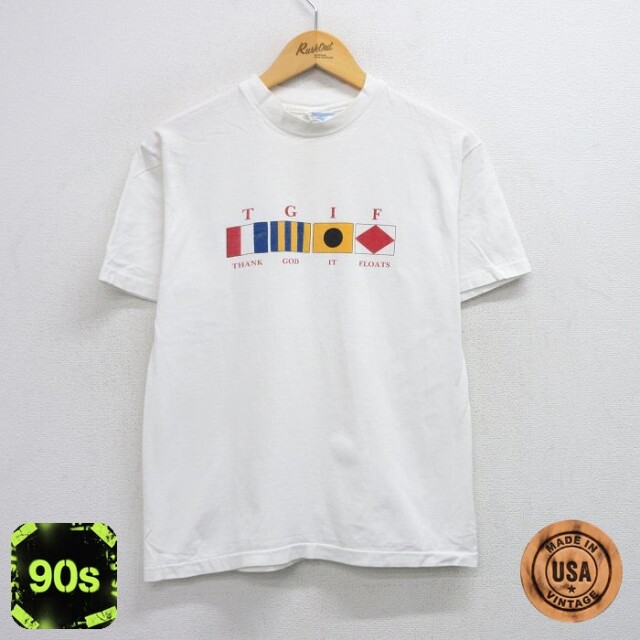 ヘインズ 90s 半袖Tシャツ TGIF ホワイト M | 古着