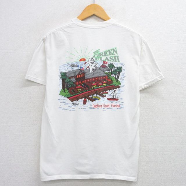 00s 半袖Tシャツ GREEN FLASH ホワイト M | 古着