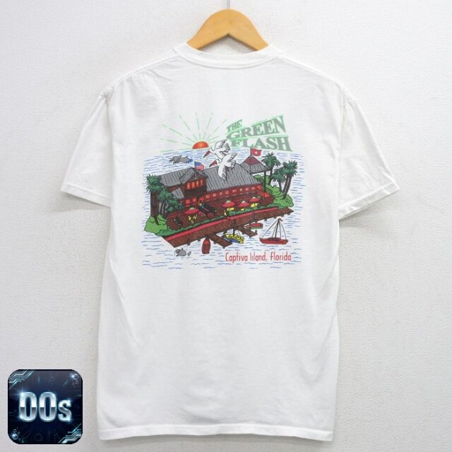 00s 半袖Tシャツ GREEN FLASH ホワイト M | 古着