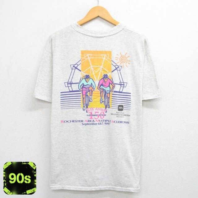 ヘインズ 90s 半袖Tシャツ GOLDEN SPOKES グレー XL | 古着