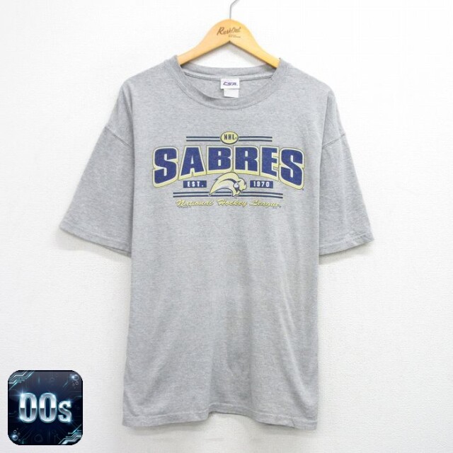 【50%OFF】00s 半袖Tシャツ バッファローセイバーズプリント グレー XL | 古着