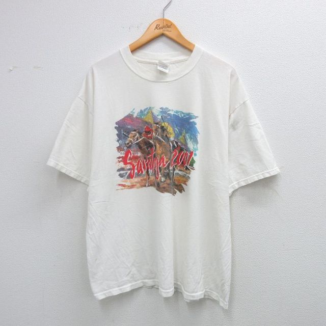 00s 半袖Tシャツ サラトーガ競馬 ホワイト XL | 古着
