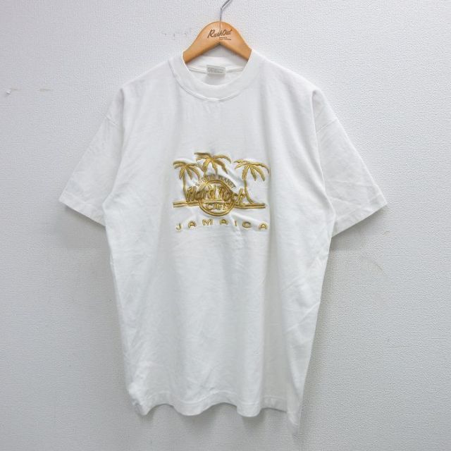 ハードロックカフェ 00s 半袖Tシャツ ジャマイカ刺繍 ホワイト XL | 古着