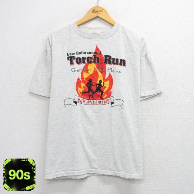 90s 半袖Tシャツ Torch Run グレー XL | 古着