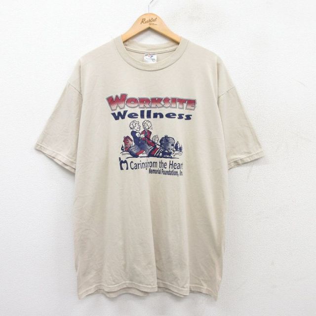 00s 半袖Tシャツ WORKSITE ベージュ XL | 古着