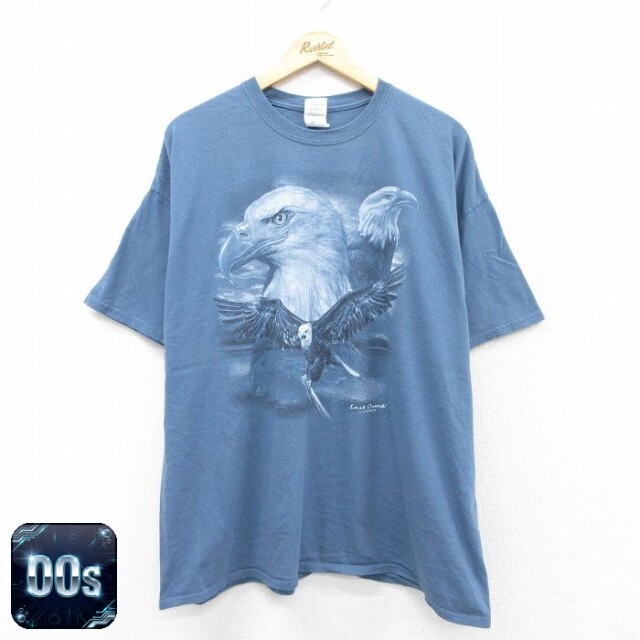 00s 半袖Tシャツ 鳥 ネイビー XL | 古着