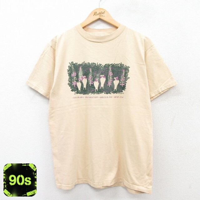 TULTEX 90s 半袖Tシャツ ハーフマラソン ベージュ L | 古着