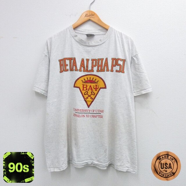 オニータ 90s 半袖Tシャツ BETA ALPHA PSI グレー XL | 古着