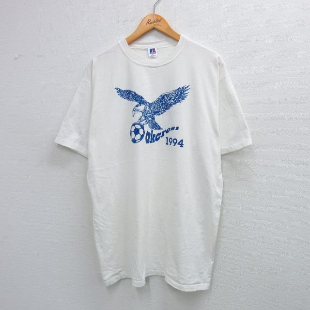 ラッセル 90s 半袖Tシャツ 鳥 ホワイト XL | 古着