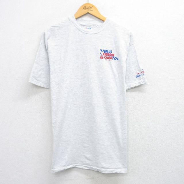 ヘインズ 90s 半袖Tシャツ BLUE RIBBON CAMP グレー XL | 古着