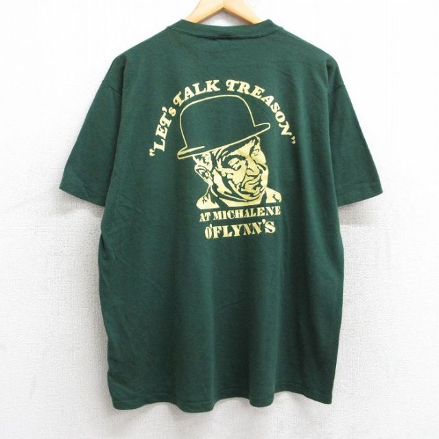 XL★古着 ジャージーズ 半袖 ビンテージ Tシャツ メンズ 90年代 90s OFLYNNS 男性 大きいサイズ クルーネック USA製 緑 グリーン 【spe】 25aug13 中古