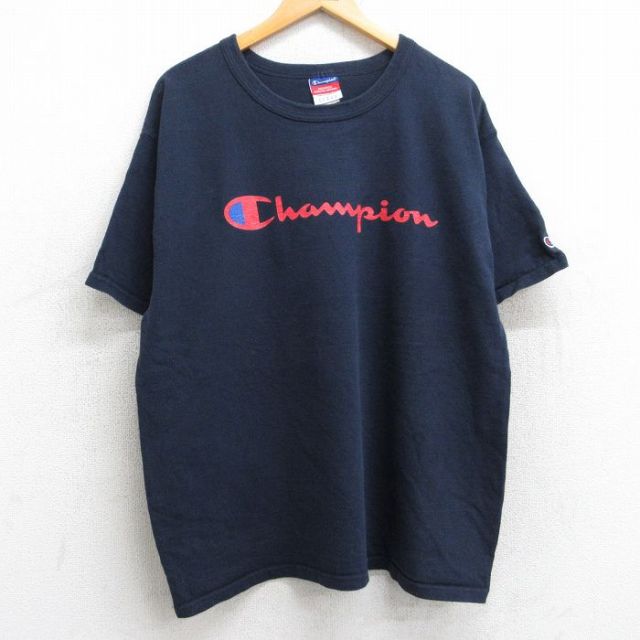 チャンピオン 00s 半袖Tシャツ ビッグロゴ ネイビー XL | 古着