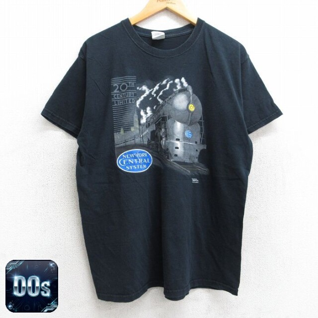00s 半袖Tシャツ 機関車 ブラック L | 古着