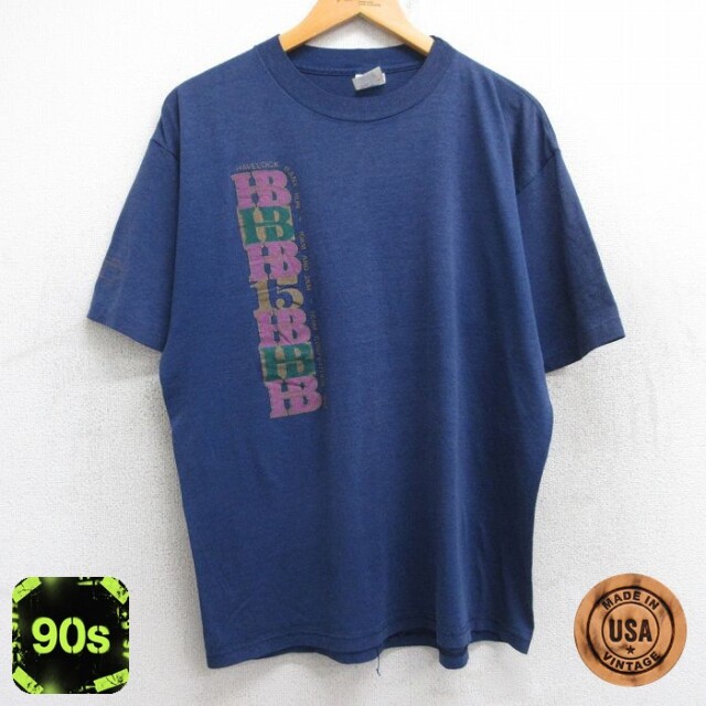 90s 半袖Tシャツ HB ネイビー L | 古着