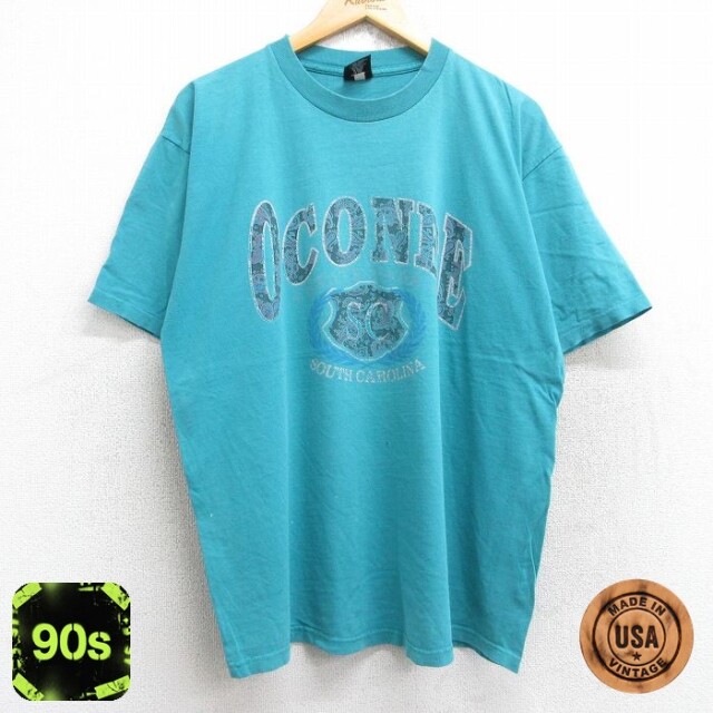 リーボック 90s 半袖Tシャツ オコニー ライトブルー XL | 古着
