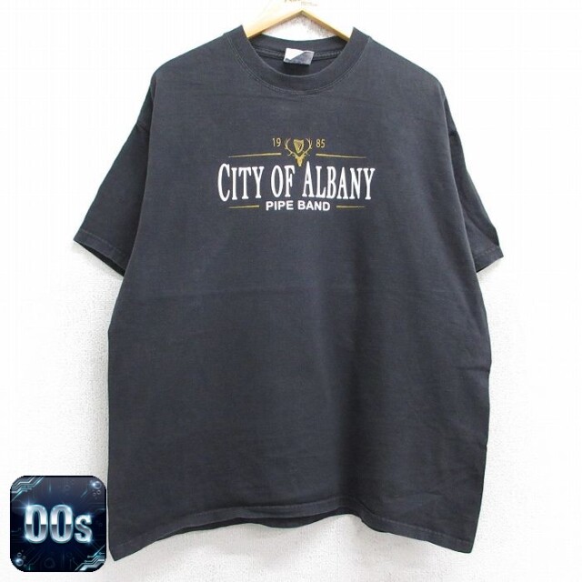 00s 半袖Tシャツ CITY OF ALBANY PIRE BANDプリント ブラック XL | 古着