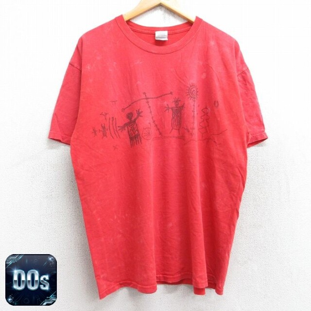 00s 半袖Tシャツ 壁画 レッド XL | 古着