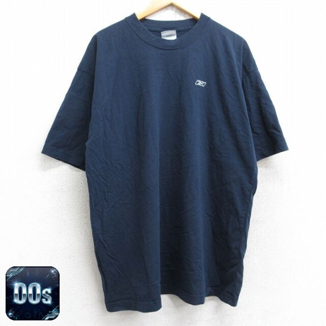 リーボック 00s 半袖Tシャツ ワンポイントロゴ ネイビー XL | 古着
